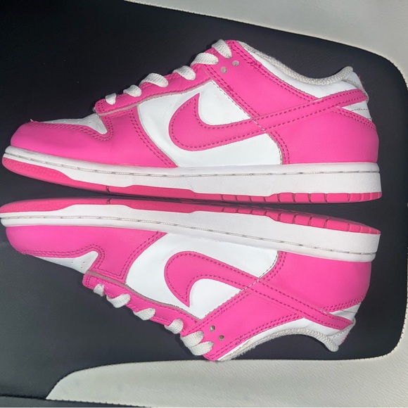 Nike Pink and White Low-Top Sneakers Kids Size 3 - Picture 7 of 16